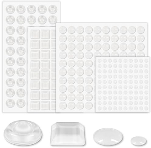 290Pcs Clear Adhesive Bumper Pads, Buffers for Doors, Furniture(4 Sizes) | Effective Damping, Soft and Non-Slip Material, Wide Selection of Shapes and Sizes, Easy Installation, Easy Removal
