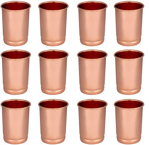 Zap Impex Set di bicchieri in rame puro rame puro da 12