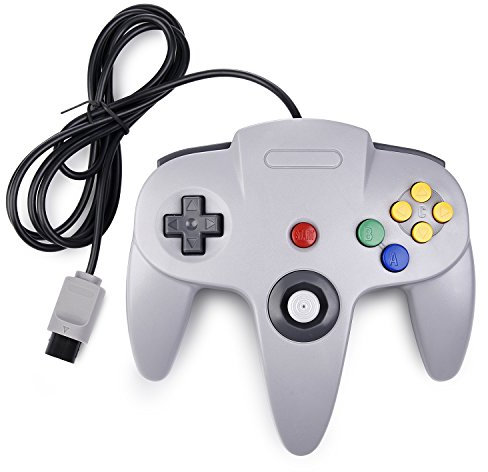 Retro classique N64 Controller, Kiwitata Wired Tapis de jeu Console Controller Joystick pour N64 Nintendo 64 Système de jeux vidéo Gris