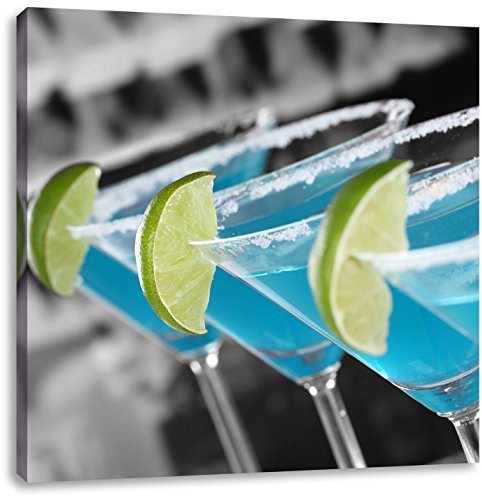 Pixxprint schöne Swimming Pool Cocktails, 70x70cm, Leinwandbild Quadratisch, Wandbild, Kunstdruck, fertig bespannt