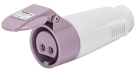 Gewiss GW62064 Presa mobile diritta - IP44-2P 16A 20-25V 50-60HZ Viola - S.R. - Cablaggio a vite