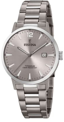 Festina Unisex Erwachsene Analog Quarz Uhr mit Titan Armband F20435/2