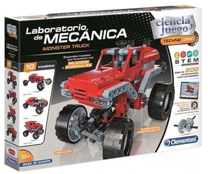 Clementoni - Mechanics - Monster Truck - Juego de construcciones mecánica, a Partir de 8 años, Juguete en español (55277)