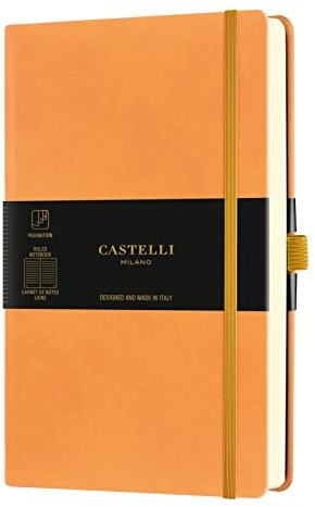 Castelli Milano 0QC625-003 13 x 21 cm Lined Watercolour Notes, Clementine