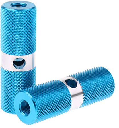 Tenlacum Stunt-Scooter Pegs Legierung Zylinder Fahrrad Achse Fußrasten 3/8 Zoll 10 mm (blau)