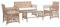 loungesets - VDXL 4-delige Loungeset met kussens poly rattan beige - N/A - Beige