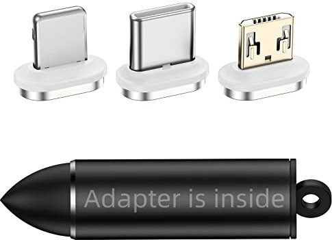 YKZ Magnetische USB-A-Kabelstecker mit Micro-USB/Typ C/i-Produktspitzen Ladekabel