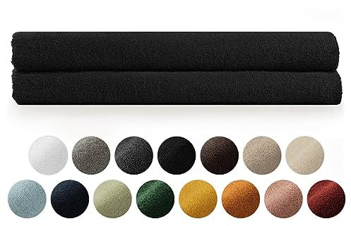 Blumtal - Serviette Sauna Noir - Serviette De Bain en Coton 80x200 - Lot De 2 - Certifié Oeko-TEX®
