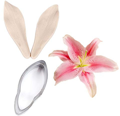 Lot de 2 emporte-pièces en acier inoxydable en forme de fleur de lys - Moule en silicone pour décoration de gâteau de mariage, chocolat, sucre, savon