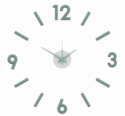 MPM 3D - Reloj de Pared Adhesivo (plástico, diseño Moderno, Color Verde)