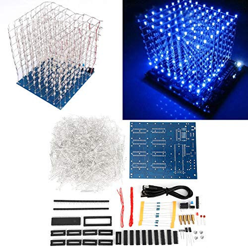 Wakects 3D LED Cube Light Cube Kit 8 x 8 x 8 cm Würfel-Set Elektronisches Bastelwürfel für Lernaktivitäten von Kinder/Jugendlichen