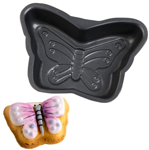 Keepaty Easter Butterfly Mini Cake Pan Pie Mold, 5.3 Inch Cake Tin with Non Stick Coating Baking Molds Bakeware Tray for Cake Chocolate Fondant Sweets Baking Mould