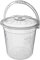 Colour Plastic 20L Bucket with Lid Plus Carry Handle Storage Container Bin Caddy (Clear)
