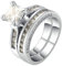 Gualiy Verlobungsring Frauen, Ring Frauen Versilbert 2Pcs Ring Set mit Quadrat Zirkonia Ring Größe 54 (17.2)