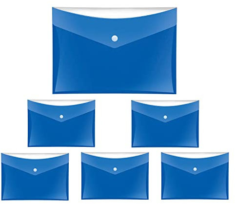 VELOFLEX A455015 - Dokumententasche Velocolor, 6 Stück, DIN A5, blau, Dokumentenhülle aus PP-Folie