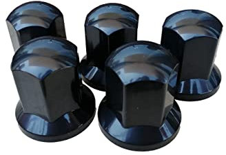 Lot de 20 cache-écrous de roue longs en plastique noir 33 mm pour camion, remorque, bus, camion, voiture LKW