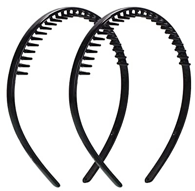Lot de 2 bandeaux pour hommes et femmes, bandeaux pour hommes | Bandeau de sport antidérapant avec peigne à dents de requin pour le quotidien, les mariages ou le lavage du visage