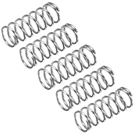 QUARKZMAN 5Stk Druckfeder Druckfedern 304 Edelstahl Feder Federn Zugfeder Zugfedern Spring 8mm AD 0.8mm Draht Größe 20mm Frei Länge Spiralfeder Spiralfedern Sprungfeder Stahlfeder Silber