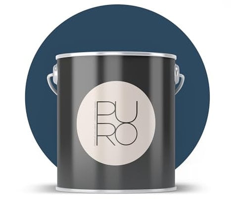 Livingwalls PURO Premium Wandfarbe c3008 - Malerfarbe für Wohnräume und Arbeitszimmer mit sehr hoher Deckkraft - matte hochwertige in Blau - 2,5l