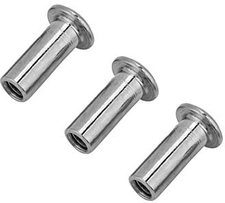 Fer Plaqué M6 M8 Écrou Plat Manchon Hexagonal Tête Ronde et Hexagonale pour Meubles - Douille Insérer Vis Poteau (M6*20, 30 Pièces)