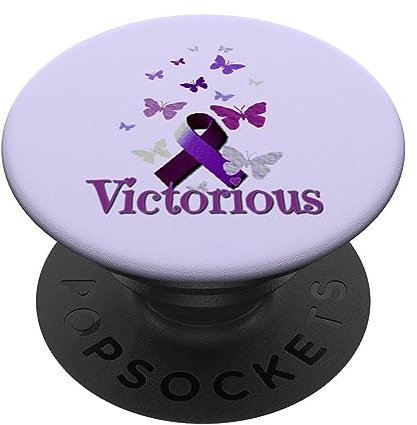 Lila Bewusstseinsband mit Schmetterlingen Victorious PopSockets mit austauschbarem PopGrip