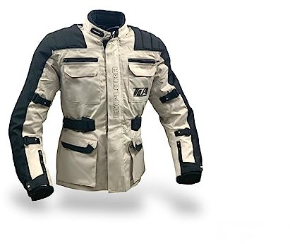 TLA EXPLORA LIGHT Veste moto avec protections homologuées CE classe A, doublure imperméable amovible, tailles jusqu'à 7XL homme, femme. Veste moto Enduro, Tourisme, Aventure, demi-saison (Gris, M)