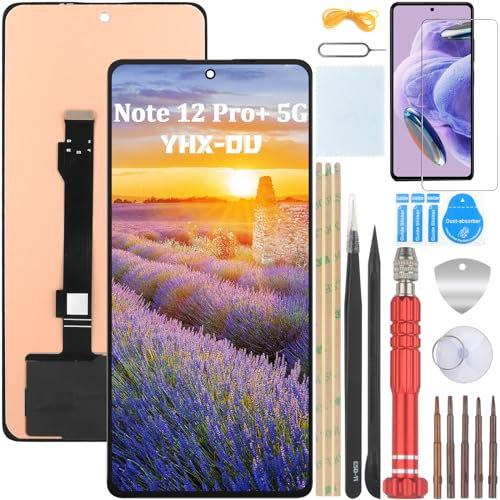 YHX-OU 6.67'' Negro Incell Pantalla LCD para Xiaomi Redmi Note 12 Pro+ 5G Note 12 Pro Plus 5G 22101316UCP 22101316UG LCD Display Asamblea Pantalla Táctil Completa Reemplazo de Pantalla + Herramienta
