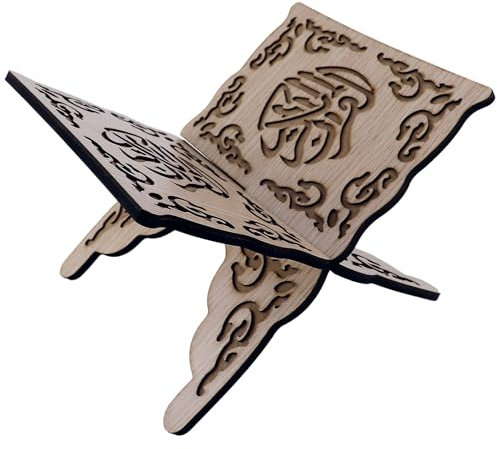 UPIQNG Buchständer aus Holz, faltbar, Buchhalter, Kochbuch-Display, Regal, Vintage, Magazin, Lesebuchhalterung, Holz, geschnitzt, Koran, Heiliges Buchregal