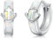 Opal Anker Ohrringe Damen 925 Sterling Silber Creolen Opal Anker Kleine Huggie Creolen Ohrringe Anker Schmuck Geschenke für Damen Frauen Mädchen