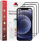 Mobitel 3-Pack Full Coverage Screen Protector for iPhone 12 and 12 Pro, 6.1-inch 9H Hardness Tempered Glass Screen Protector, Anti-Water, Anti-Scratch, Bubble-Free Case Friendly Glass Protector