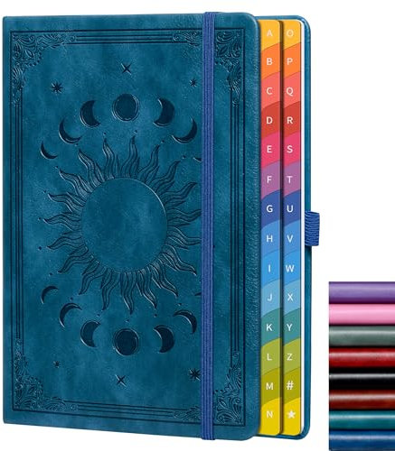 HwxBen Passwortbuch mit bunten alphabetischen Registerkarten, Hardcover Internet-Passwort-Sammler für organisierte Website-Adress-Logins und Passwörter, ideal für das Home Office - Blau