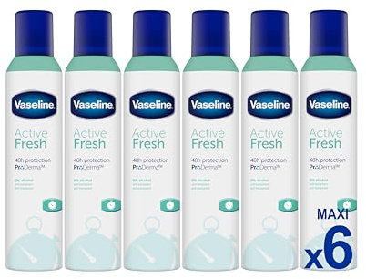 Vaseline Active Fresh 48h 250ml | 0% Alkohol (6er Pack)