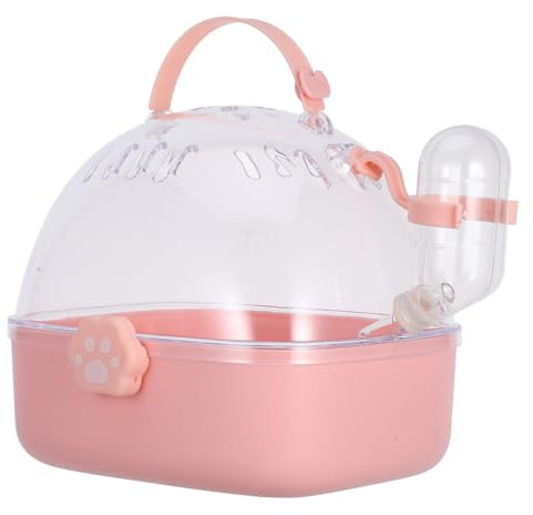 Milisten Cage De Transport Portable pour Hamsters avec Biberon Et Couvercle Transparent Légère Et Compacte pour Voyages Et Sorties