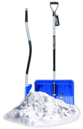 Pelle à Neige Ergonomique - Pour Petites et Grandes Quantités - Lame en Plastique, Bord en Aluminium, Manche en Aluminium Avec Zone de Préhension Séparée