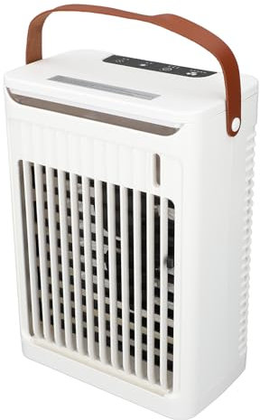 Humidificador de aire acondicionado, 2 nieblas frías, ventilador de 5 velocidades, 7 LED, mini enfriador de aire portátil con tanque de 680 ml, enchufe USB