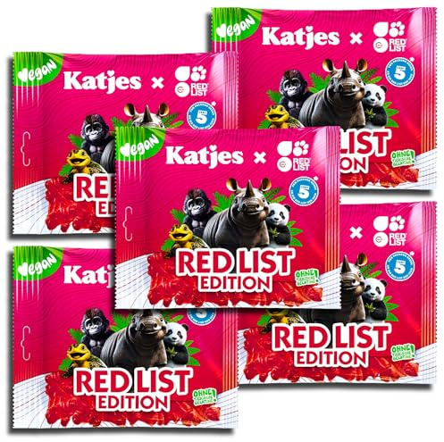 5 er Pack Katjes Red List Edition 5 x 175g Sonderpreis haltbar bis 6/26