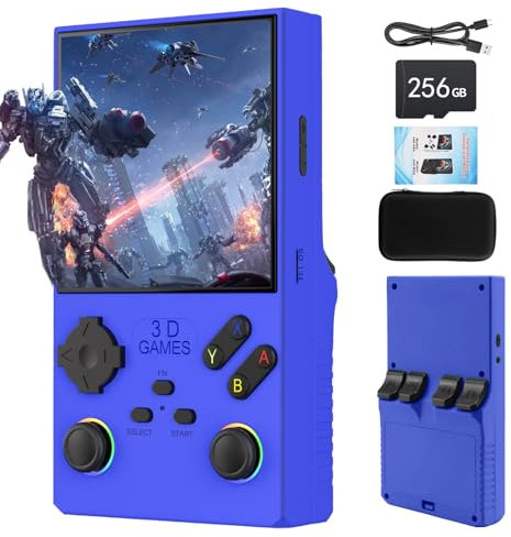 V40 MAX Consola de Videojuegos Portátil, 40.000 Juegos Retro en 1 Consola de Videojuegos con Sistema Linux de Código Abierto, Tarjeta TF de 256 GB, Pantalla IPS de 4» y Batería de 4.000 mAh