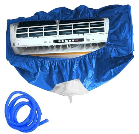 Kit Nettoyage Climatisation Split, Nettoyage Climatisation Maison, Bâche Nettoyage ClimMural avec 300cm Tuyau, Convient pour La Maison, Le Bureau Et L'hôtel, Bleu