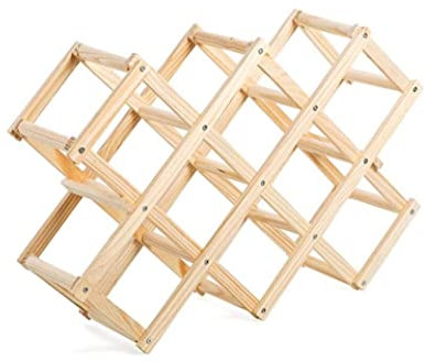 Porte-Bouteilles de vin Pliable en Bois If pour comptoir, Support pour 10 Bouteilles, étagère de Rangement pour Bar de Cuisine (Couleur : A)