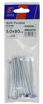 Forgefix Multi-Purpose Pozi Screw CSK ST ZP 5.0 x 80mm ForgePack 10, used in all trades including joinery, electrical and plumbing