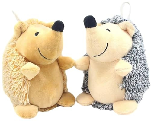 Aboiled Dog Squeaky Toys Hedgehog Stuffed Plush Dog Chew Toys Interactive Dog Toys for Small Medium and Large Dog,C
