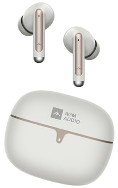 AGM Buds 5 In-Ear Bluetooth Kopfhörer,drahtlose Kopfhörer mit individuellem Sound,13 Stunden Wiedergabe,Drahtloses Laden,Type-C-Laden,Tastensteuerung (Grey)