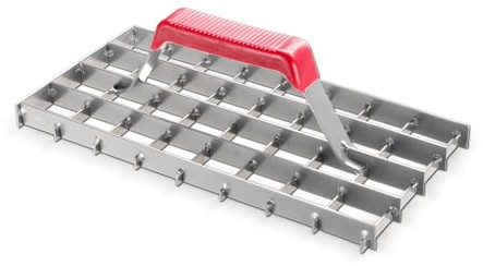 blizz-z Profi-Gitterrabot ungezahnt (1 Stück) 280 x 140 mm | aus Stahl, mit Kunststoffgriff | Putzhobel für Porenbeton, Kalkzementputz, Sandstein | Made in Germany