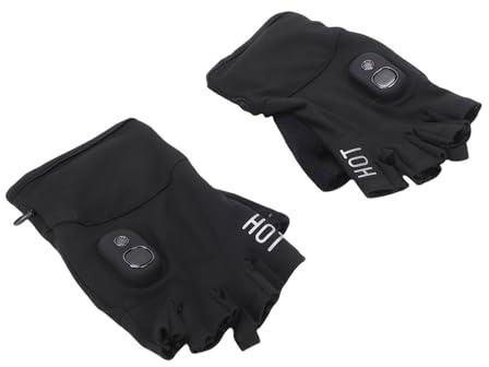 POENVFPO Heated Gloves, Fingerless Heated Touchscreen Gloves for Work, Cycling and Skiing, 3000mAh Battery, Outdoor Use