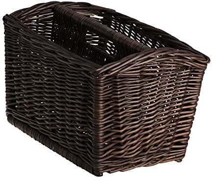 e-wicker24 Alles aus Weide Panier à magazines en osier,porte-revues,panier en osier pour ranger journaux (Marron)