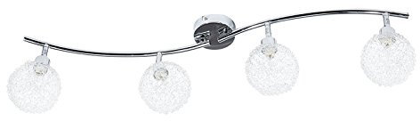 Trango 4-flammig Deckenleuchte 1002-48 Chromoptik inkl. 4x G9 3000K warmweiß LED Leuchtmittel Badleuchte, Flurleuchte, Küchenleuchte, Kronleuchter, Deckenlampe