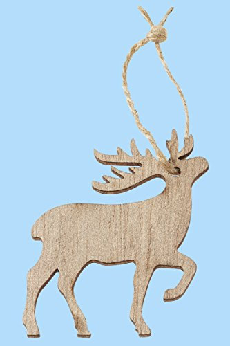 Holz-Hirsch zum Hängen, ca. 6 cm, Btl. a 4 St.