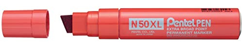 Pentel Pen N50XL-B Permanentmarker, Aluminiumgehäuse, rot