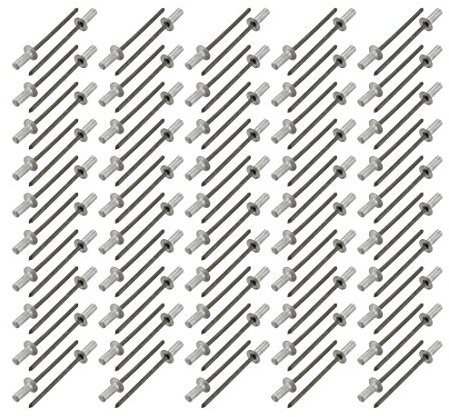 Sourcingmap Blindnieten, 3,2 x 9 mm, Aluminium, Senkkopf, geschlossenes Ende, 100 Stück