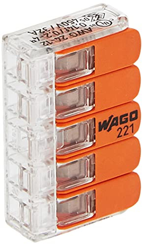 KoppTerminal enchufable WAGO COMPACT, con palanca, 0,14- 4 mm², 5 conductores, paquete profesional: 25 piezas, 33346428